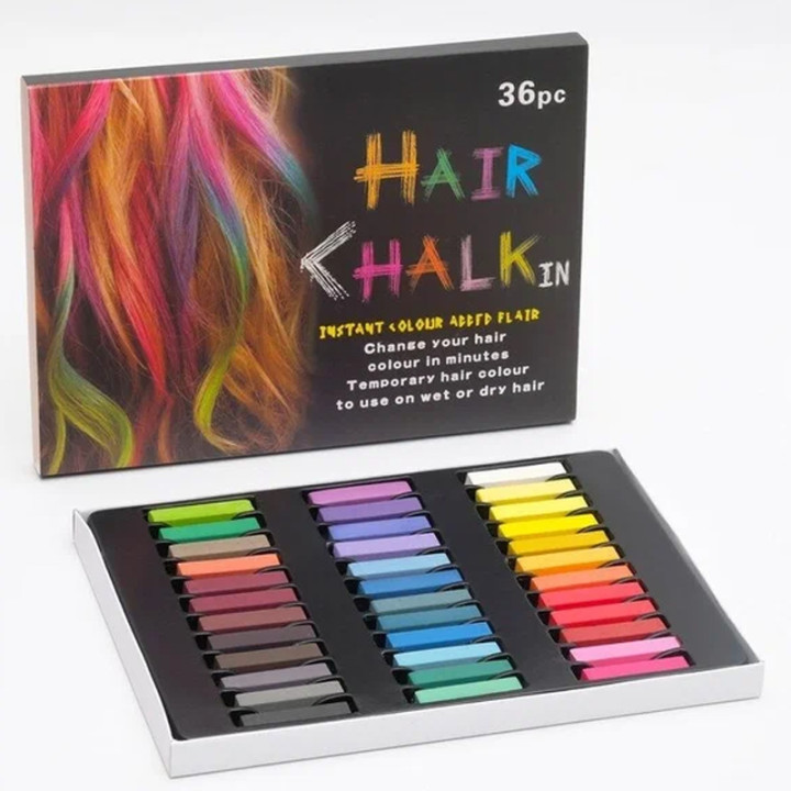 Набор цветных мелков для волос 36 цветов (Краска- мел Hair chalk)