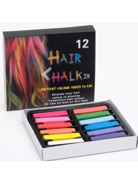 Набор цветных мелков для волос 12 цветов (Краска- мел Hair chalk)