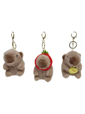 Мягкая игрушка брелок Капибара в шапочке