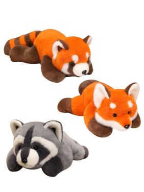 Мягкая игрушки лежебоки (микс) крокодил, собака, волк, красная панда, капибара