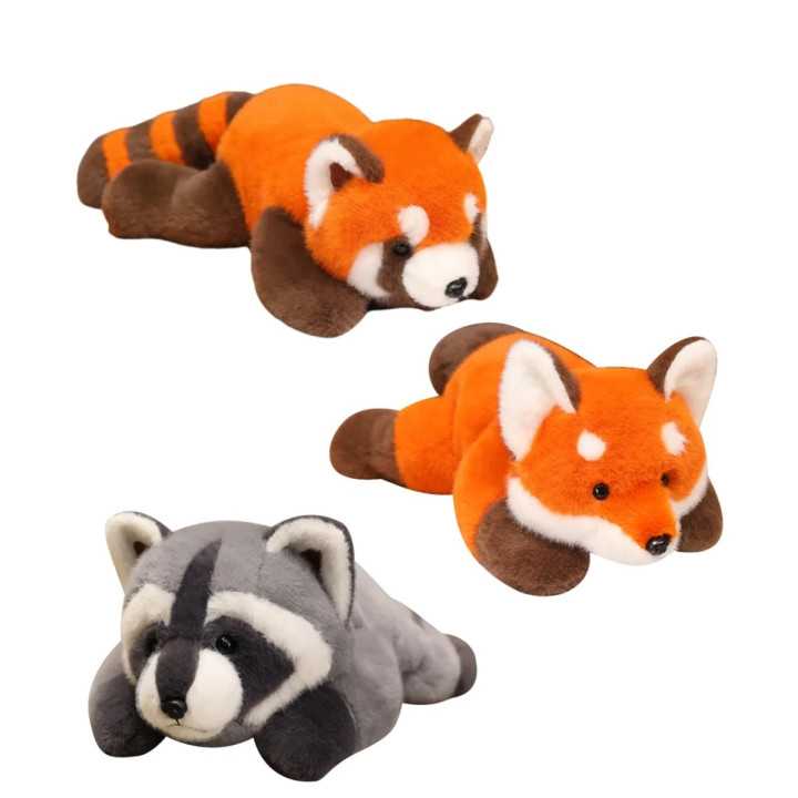 Мягкая игрушки лежебоки (микс) крокодил, собака, волк, красная панда, капибара