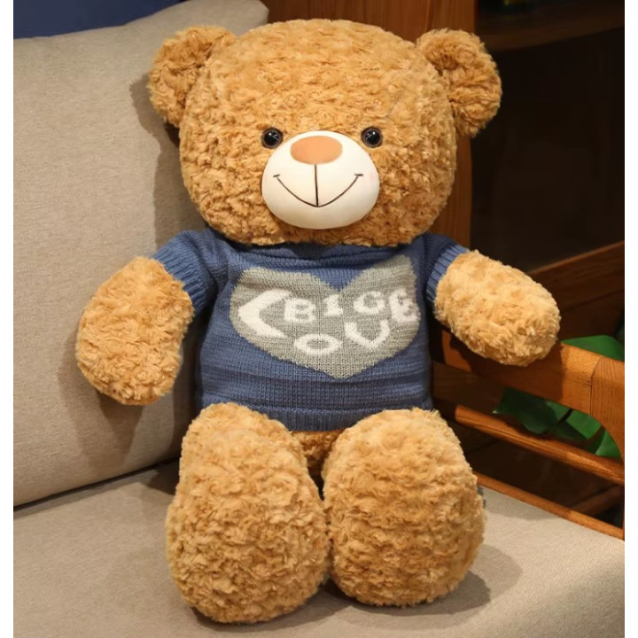 Мягкая игрушка большой коричневый Мишка в свитере