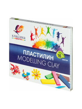Пластилин Луч "Классика", со стеком, 16 цв