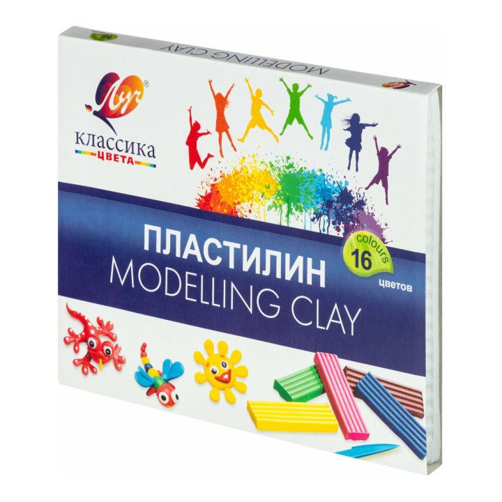 Пластилин Луч "Классика", со стеком, 16 цв
