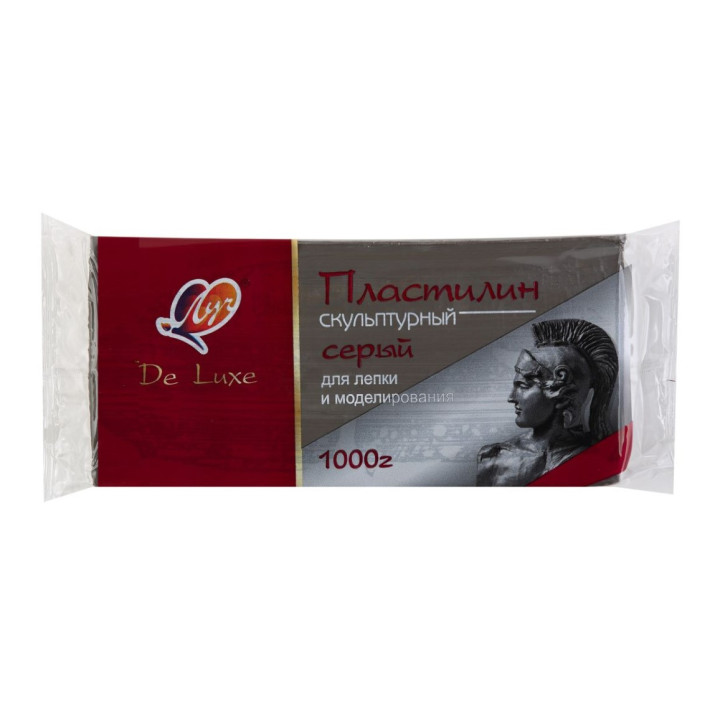 Пластилин скульптурный 1000 гр серый 