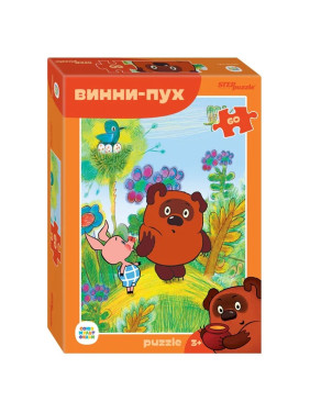 Детский пазл "Винни Пух", игра-головоломка паззл для детей, Step Puzzle, 60 деталей мозаики