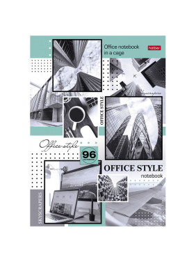 Тетрадь 96л А4ф клетка на скобе 3 диз. в блоке выб лак серия -Office Style-