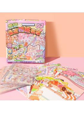 Подарочный набор с наклейками Румбокс - 20 штук комнат для творчества и дизайна; коллекция стикеров для оформления интерьера; блокнот ASMR и антистресс