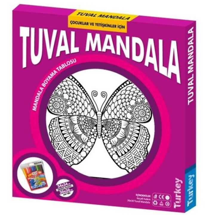 Tuval Mandala boyama tablosu 30x30 cm