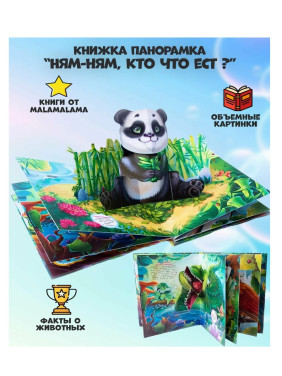 POP UP энциклопедия Ням-ням. Кто что ест: книжка - панорамка 