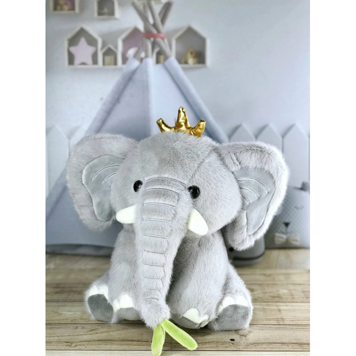 Мягкая игрушка Слоник с листочком 40 см