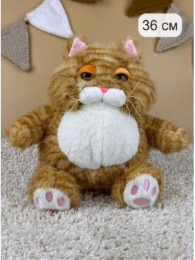 Мягкая игрушка рыжий Кот пухляш 40см  Мягкая игрушка рыжий Кот пухляш 40см