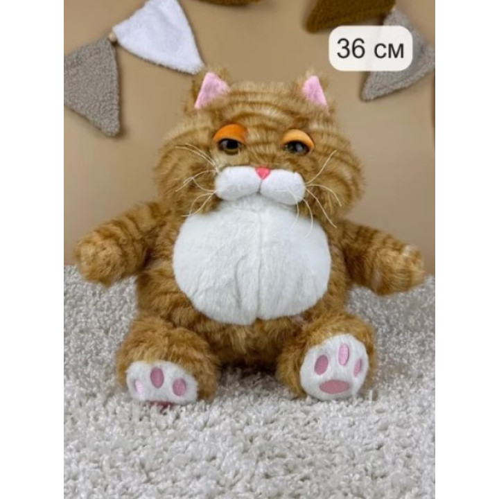 Мягкая игрушка рыжий Кот пухляш 40см  Мягкая игрушка рыжий Кот пухляш 40см