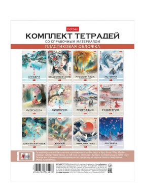 Тетрадь предметная КОМПЛЕКТ 48л/12 шт. на скобе серия Искусство Азии