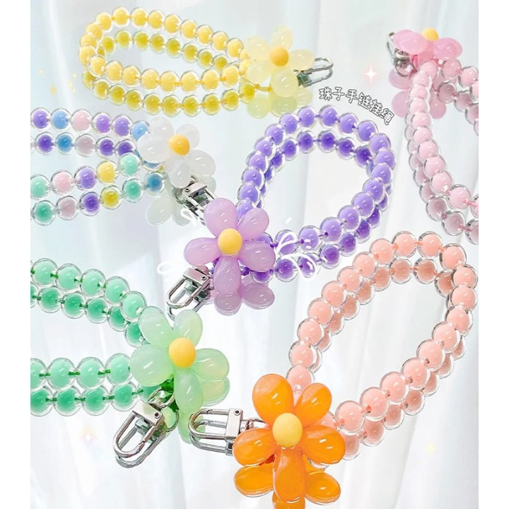 Декоративный брелок обвес для телефона с ромашкой , для защиты телефона от падений