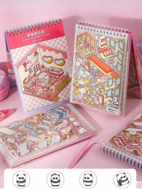 Наклейки детские для творчества румбокс блокнот 20 наклеек с изображениями сцен