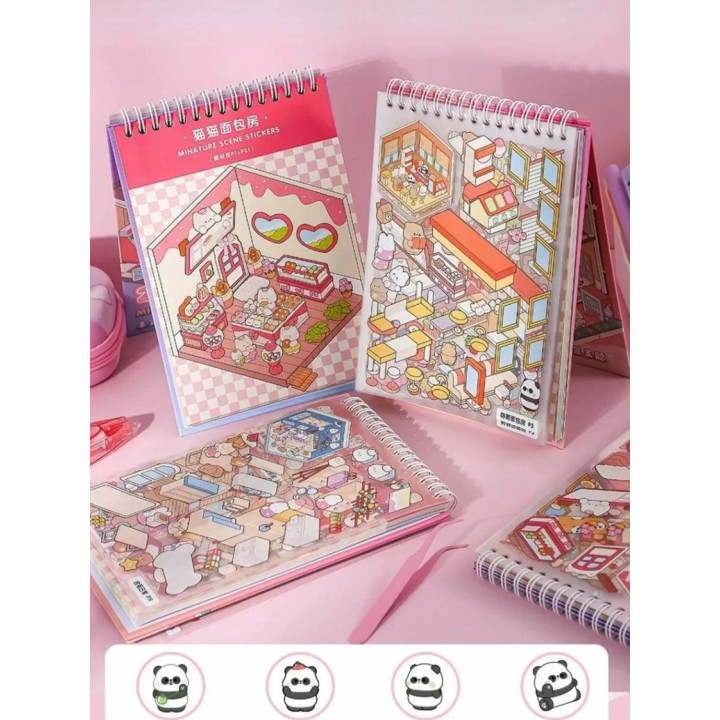 Наклейки детские для творчества румбокс блокнот 20 наклеек с изображениями сцен