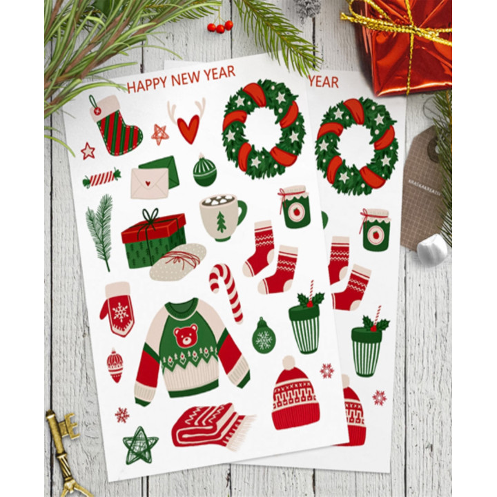 Наклейки новогодние "Magic forest" 2pcs