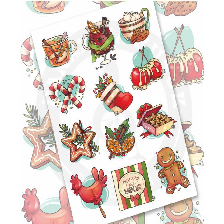 Наклейки новогодние "Magic forest" 2pcs