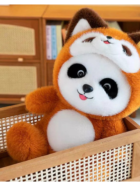 Мягкая плюшевая игрушка Панда в костюме Красной Панды  Мягкая плюшевая игрушка Панда в костюме Красной Панды