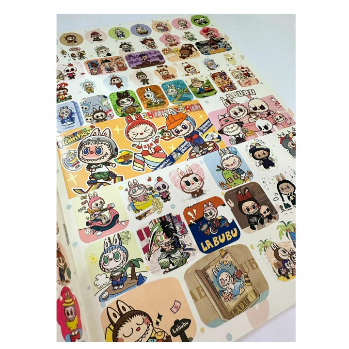 Раскраска " Лабубу "с наклейками(126 шт.) и цветными страницами