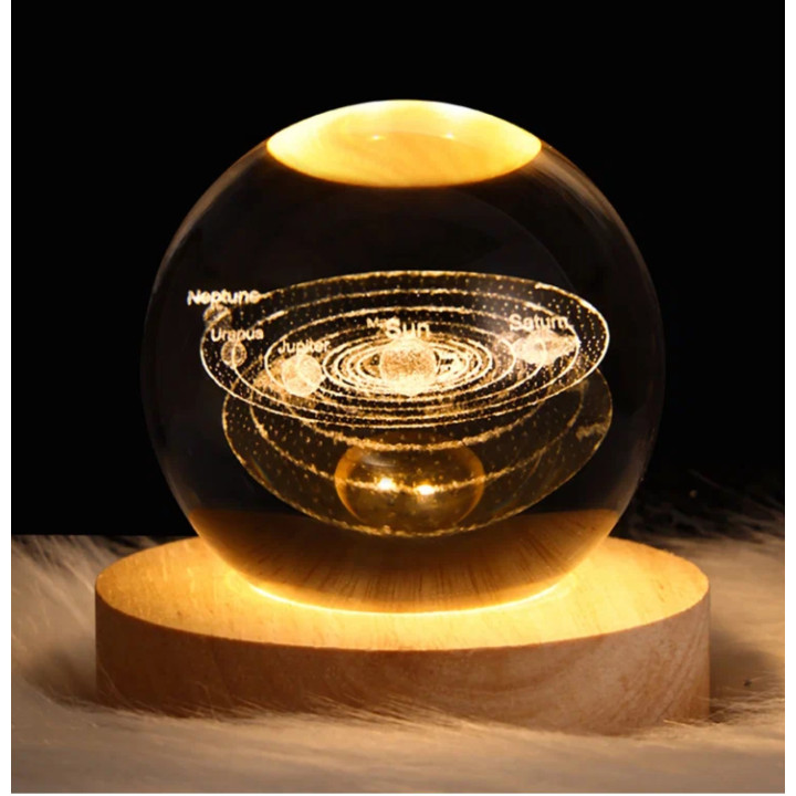 Ночник детский стеклянный шар светильник