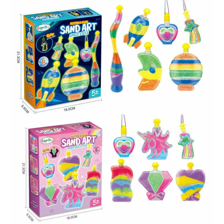 Детский творческий ночник песочный бутылка с цветным песком для внутренней игры и декора