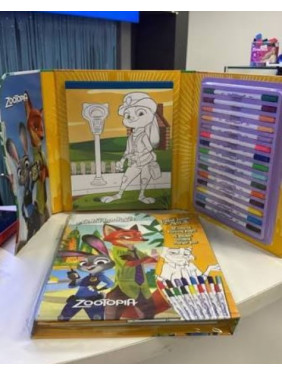 Большая раскраска Color book set 32 colored Painting pages 15 double headed "Zootopia"