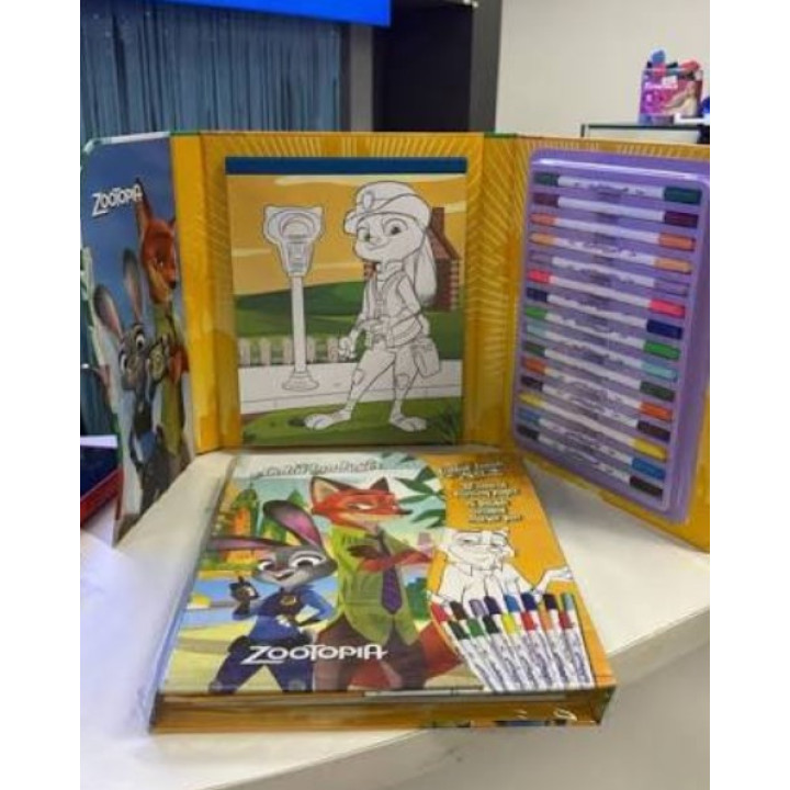 Большая раскраска Color book set 32 colored Painting pages 15 double headed "Zootopia"