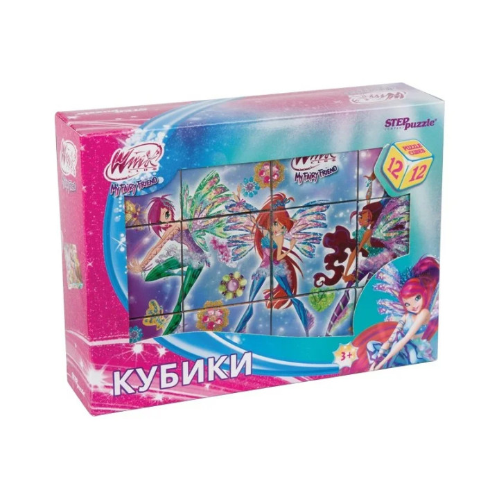 Кубики пластиковые 12шт Step Puzzle Disney Winx