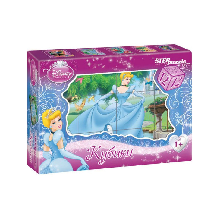 Кубики пластиковые 12шт Step Puzzle Disney Принцесса