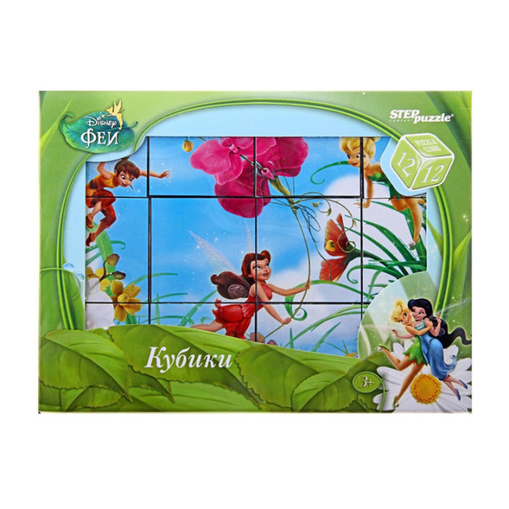 Кубики пластиковые 12шт Step Puzzle Disney Феи