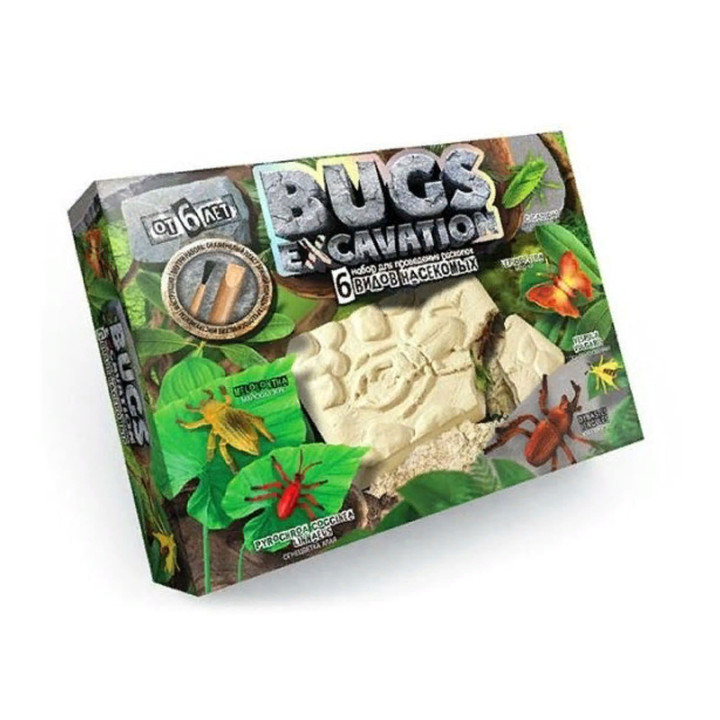 Набор для раскопок Bugs Excavation - Насекомые, 6 видов