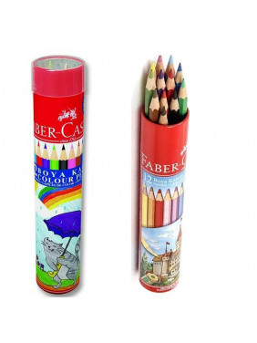 Цветные карандаши Faber-Castell, разные цвета, 1 набор (12 штук) в металлической трубке