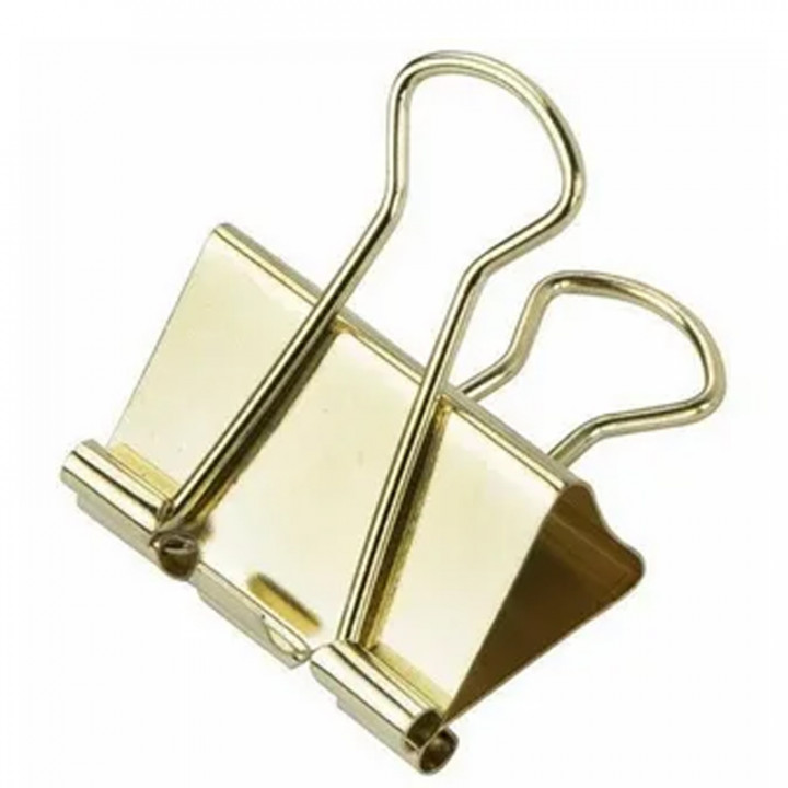 Зажим золотистый 41 мм Binder clips HuijiawJ 