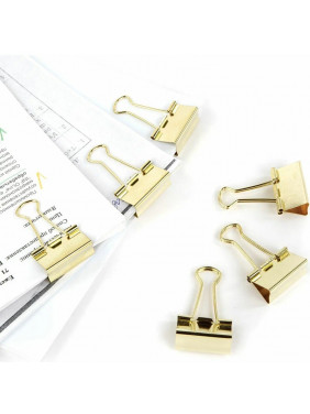 Зажим золотистый 32 мм Binder clips HuijiawJ