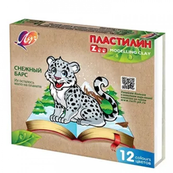 Пластилин классический ЛУЧ "Zoo", 12 цветов, 180 г