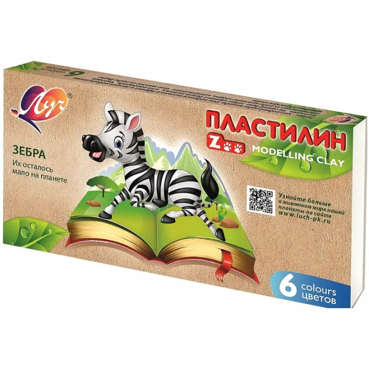 Пластилин Zoo, 6 цветов