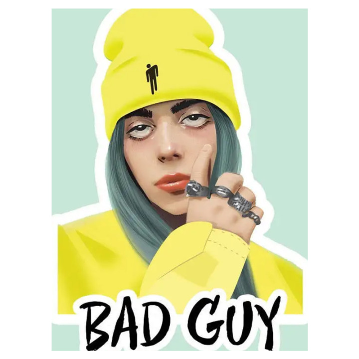 Billie Eilish. Фигурная магнитная закладка. Желтый