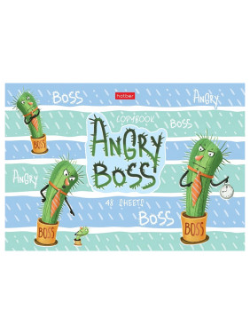 Тетрадь 48л линия Hatber Angry Boss-Кактусы